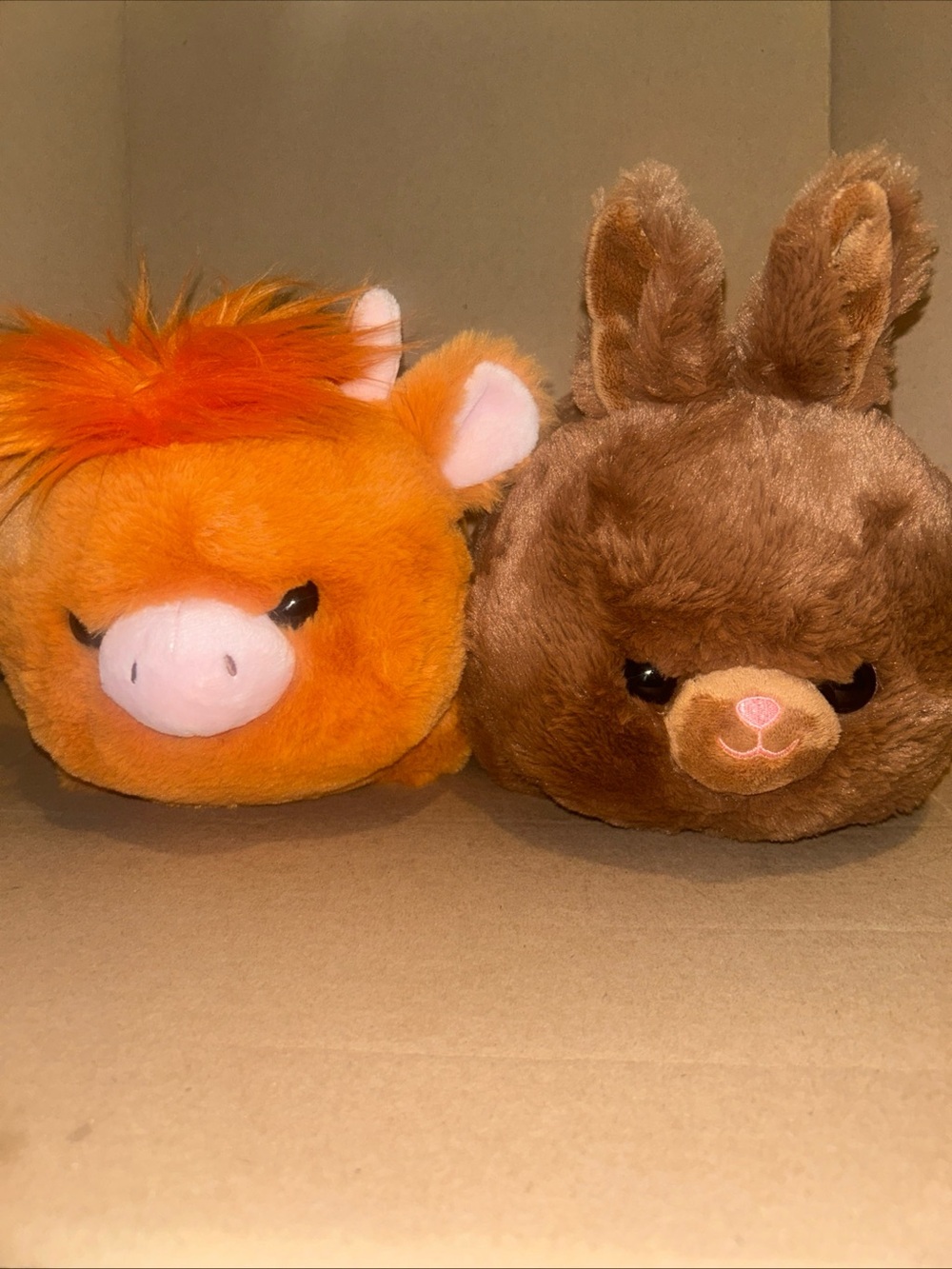 2 Aurora Plush Spudsters Brownie the Bunny 10” & Hamish the Highland Cow 10"